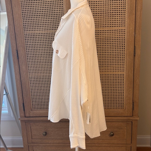 Free People Cotton Waffle Knit Overshirt - Picture 3 of 9
